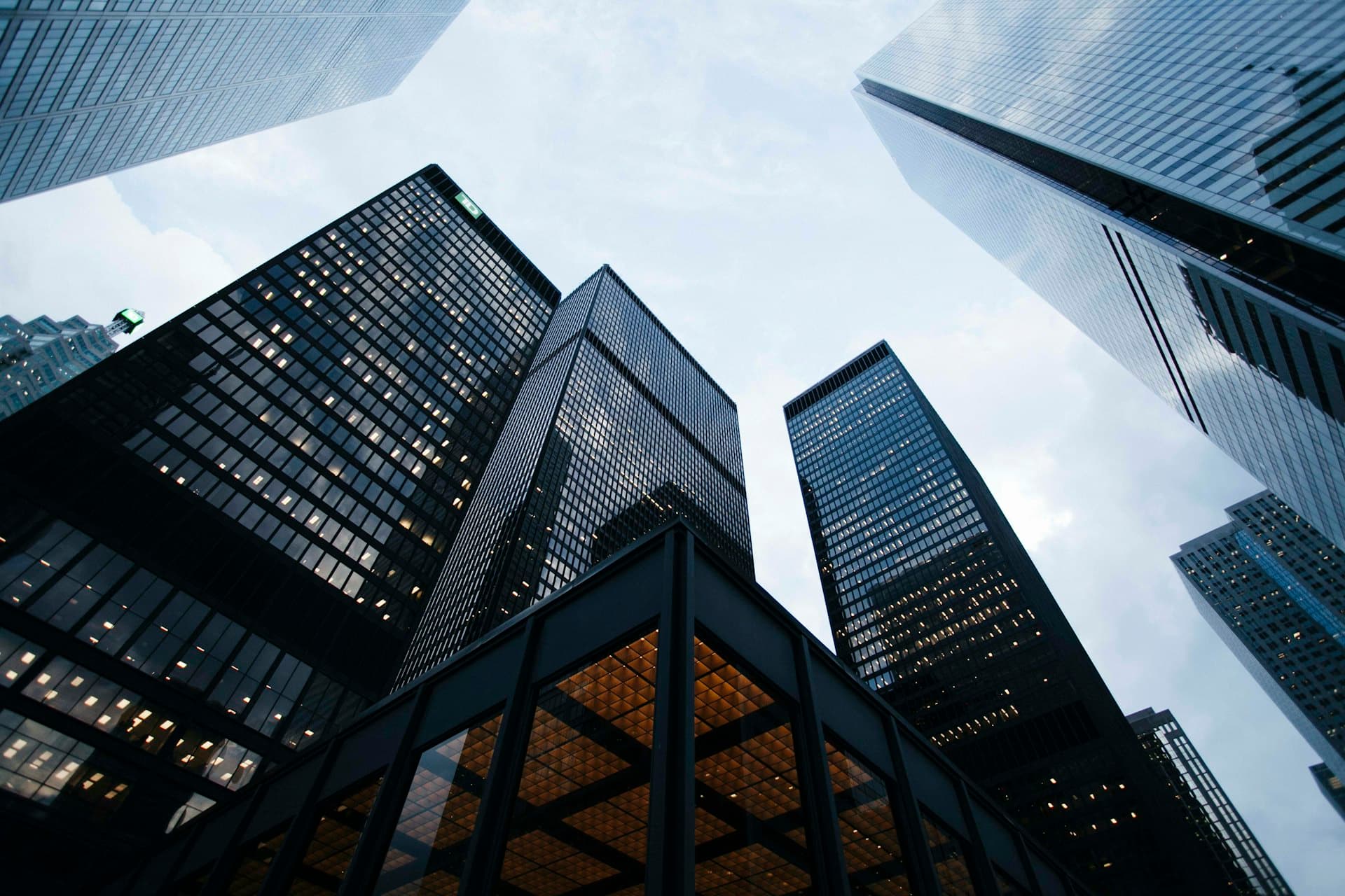 Modern corporate office buildings